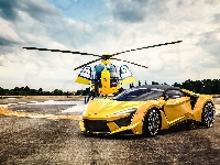 Samochód, Helikopter, Żółty, W Motors Fenyr SuperSport