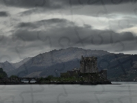 Wzgórza, Szkocja, Zamek Eilean Donan Castle, Most, Jezioro Loch Duich