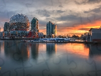Muzeum Nauki, Rzeka Fraser, Kanada, Wieżowce, Kopuła, Science World at TELUS, Vancouver