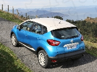 Biały, Niebieski, Renault Captur, Dach