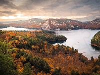 Drzewa, Góry, Kanada, Jesień, Jezioro Killarney, Ontario