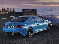 Coupe, Niebieskie, Audi RS5, Morze