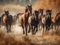 Kurz, Konie, Galop, AI