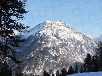 Alpy, Zima, Góry, Austria
