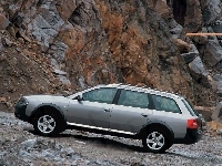Audi Allroad, Srebrne, Lewy Profil