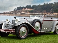 Benz, Zabytkowy, Jezioro, Samochód, Mercedes, 1928
