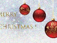 Bombki, Boże Narodzenie, Merry Christmas, Dekoracja, Czerwone, Życzenia
