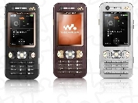 Brązowy, Sony Ericsson W880i, Czarny, Srebrny
