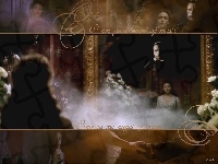 Emmy Rossum, kwiaty, dym, Phantom Of The Opera, Gerard Butler