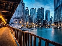 Chicago, Wieczór, Miasto, Stany Zjednoczone