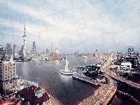 Chiny, Miasto, Shanghai, Rzeka
