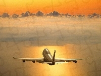 Chmura, Samolot, Pasażerski, Boeing 747