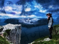 Chmury, Emma Watson, Góry, Woda