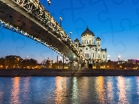 Sobór Chrystusa Zbawiciela, Rzeka, Rosja, Moskwa, Most