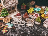 Ciasteczka, Domek, Kompozycja, Pierniki, Świąteczne
