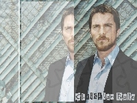 czarna marynarka, Christian Bale, niebieska koszula