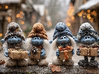 Prezenty, Cztery, Smerfy, Grafika AI