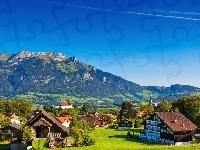 Domy, Góry Alpy, Lasy, Szwajcaria