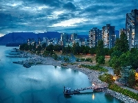 Domy, Kanada, Morze, Plaża, Vancouver