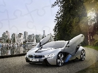 Drzwi, BMW i8 Concept, Otwarte, Miasto