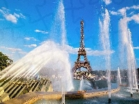 Eiflla, Paryż, Wieża, Fontanna