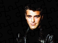 George Clooney, skórzana kurtka