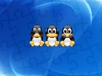 głuchy, pingwin, grafika, Linux, ślepy, niemowa