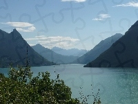Góry, Lugano, Woda, Drzewa