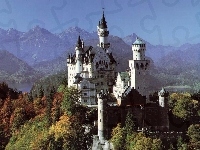 Zamek Neuschwanstein, Niemcy, Niemcy, Bawaria, Góry