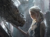 Game of Thrones, Smok, Serial, Gra o Tron, Emilia Clarke - Daenerys Targaryen