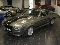 GT500, Srebrny, Ford Mustang, Salon