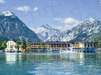 Hotel, Austria, Jezioro, Góry, Pertisau
