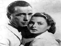 Humphrey Bogart, Casablanca, Ingrid Bergman, przytuleni