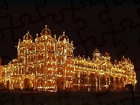 Indie, Mysore, Pałac, Światła