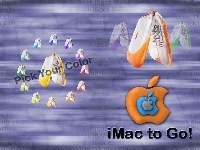 jabłko, Apple, grafika, laptop