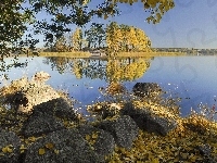 Jezioro, Jesień, Kamienie