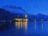 Jezioro, Austria, Kościół, Góry, Gmunden