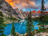 Jezioro, Góry, Lasy, Banff