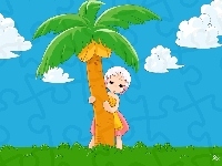 dziecko, palma, Jungle Wa Itsumo Hale Nochi Guu