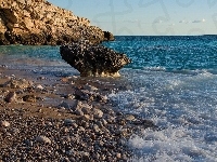 Kamienie, Morze, Plaża, Klif