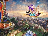 Disney, Aladyn, Aladdin, Thomas Kinkade