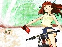 kobieta, rower, Neon Genesis Evangelion