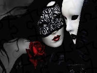Maska, Kobieta, Róża