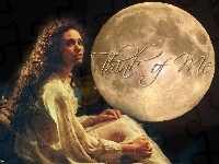 koszula, kobieta, Phantom Of The Opera, księżyc, nocna
