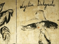 kobieta, Lidia Delgado, obraz, kapelusz