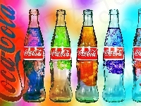 Kolory, Coca-Cola, Butelki, Napis
