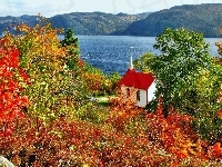 Kościółek, Góry, Jezioro, Jesień