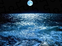 Morze, Księżyc, Noc