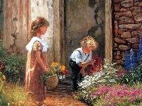 Kwiatki, Dziewczynka, Chłopiec, Donald Zolan