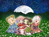 łaka, dziewczynki, Bottle Fairy, kimono, dzieci